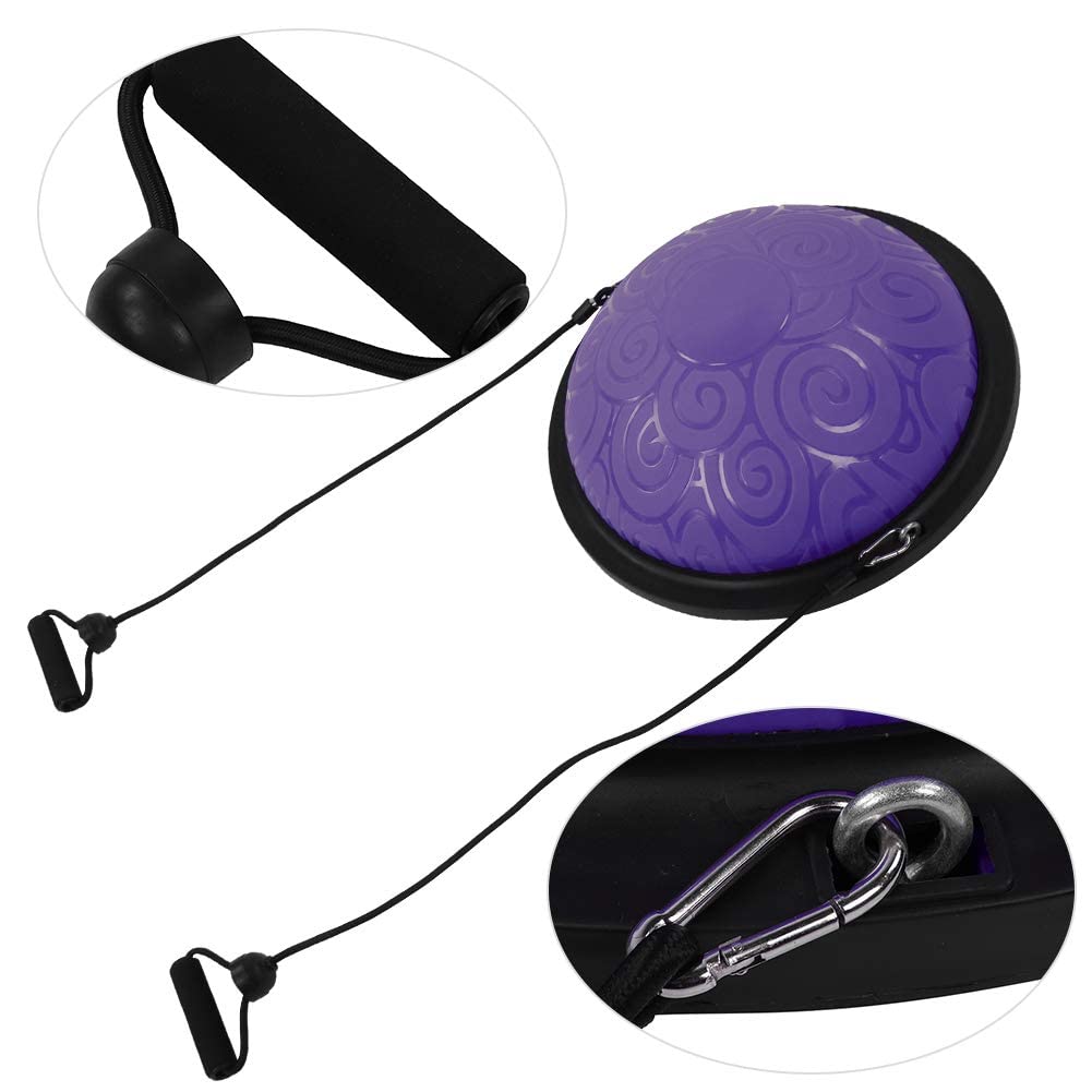Ejoyous Balance Ball Trainer, 46 Cm Balance Board Antiscivolo Emisfero Palla per Esercizi Yoga Mezza Palla con Fasce di Resistenza per Yoga Fitness Allenamento della Forza Allenamento di