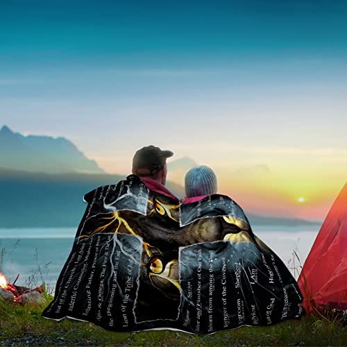 Bible Verse Throw Blanket Lion Throw Blanket 50X60 Inch Ultra-Soft Micro Fleece Blanket Religious Blanket Christian Blanket Gifts For Women Men Home Living Room Decoration For Kids Adults #TOP6