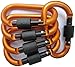 LeBeila Carabiner Clip Aluminum D-Ring Carabiners - 5 Pack Screw Locking Buckle Hook D Shape Spring Snap Keychain Clips Strong & Light Lock Caribeaners For Outdoor Camping Hiking Fishing (Orange)