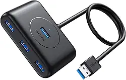 UGREEN Hub USB, hub USB 3.0 de 4 portas com cabo de extensão de 3 pés, divisor USB portátil de alta velocidade para MacBook Air, Mac Mini, iMac Pro, Surface Pro, XPS, PC, Flash Drive, HDD móv
