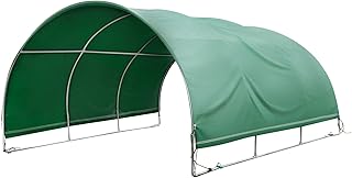 VEVOR Livestock Shelter, 9.9'x 10'x 5.5' Corral Shelter, Steel Metal Corral Panel Shelter, Waterproof Corral Panels for Horses and Other Livestock, Animal Shelter with PVC Cover and Galvanized Pipe