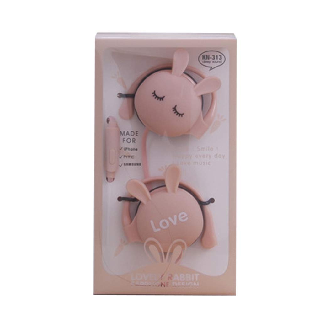 Dibujos animados Animal Ear Hook 2.5mm Wired Auricular Deporte Correr Auriculares Estéreo Niños Niñas Auriculares Rosa