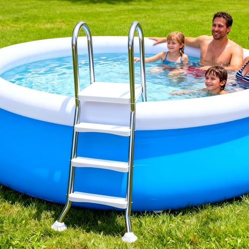 Escalera para Piscina Elevada de 3 Peldaños Acero Inoxidable miniatura 2