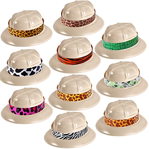 Haysandy 30 Sets Safari Party Hats - Jungle Explorer Adventure Helmet Hats with Stickers Costume for Kids Boys Girls Decoration Birthday Party Supplies