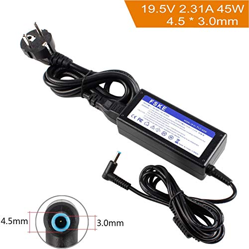 FSKE Charger HP 45w 19,5V 2,31A Alimentatore per laptop HP ppp012d-s HP 250 G6 Pavilion 15 17 Elitebook 840 G3 830 G6 probook 440 G4 450 G6 Adattatore 4,5 * 3,0 mm