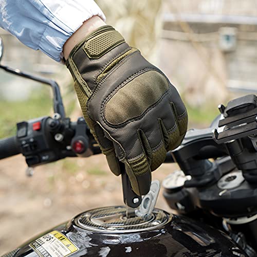 Axbxcx Touch Screen Full Finger Gloves For Motorcycles Cycling Motorbike Atv Bike Camping Climbing Hiking Work Outdoor Sports Men Women Green Xl #TOP5