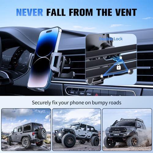 Image of SUUSON Upgraded 3-in-1 Car Phone Holder Mount [Powerful Suction] Phone Mount for Car Dashboard Air Vent Windshield,for All iPhone Android Phone, Dark Black