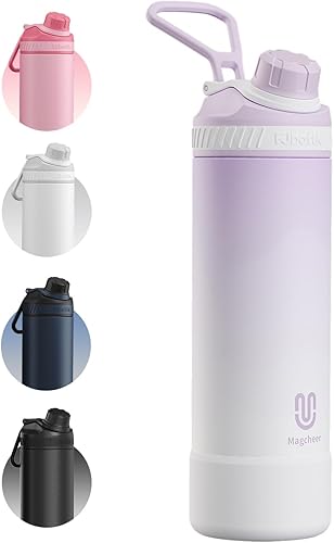 Miniatura 20 de Botella de agua aislada de 24 onzas, acero inoxidable al vacío de doble pared, diseño de boca ancha, botella reutilizable a prueba de fugas para