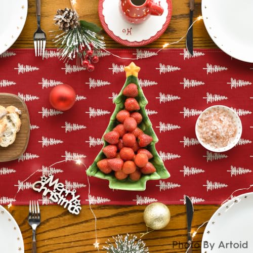 Image of Artoid Mode Xmas Tree Christmas Table Runner Home Party Decor 13x120 Inch