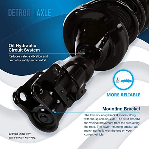 Image of Detroit Axle - 8pc Struts Kit for 2002 2003 2004 2005 2006 Honda CR-V, 4 Front & Rear Struts w /Coil Spring 2 Front Sway Bar End Links 2 Outer Tie Rod End Links Replacement Suspension Struts Shocks