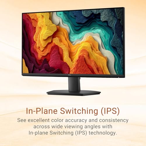 Image of Dell 24 inch Monitor, FHD (1920 x 1080), 100Hz, IPS Panel, AMD FreeSync, 5ms, VESA, Low Blue Light, Flicker Free, Anti-Glare, HDMI & VGA, Ultra-Thin bezels, Tilt Adjustment, Black