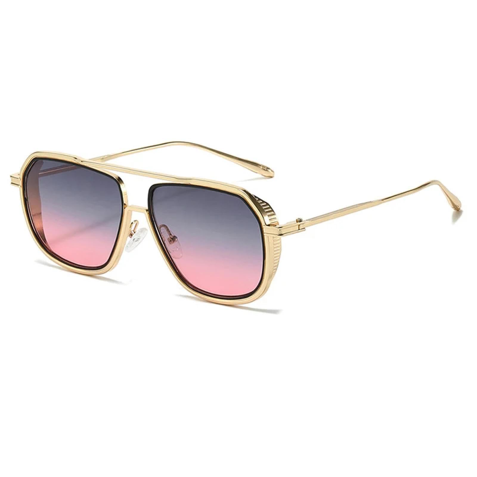 Gafas de sol de moda con doble puente y lentes transparentes UV400 para mujer y hombre.