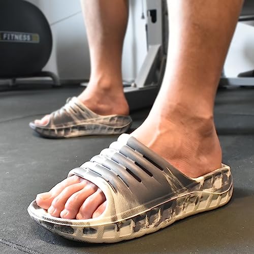 Image of GPOS Mens Sport Recovery Sandals Plantar Fasciitis Thick Cushion Slides Sandals Lightweight Comfort Orthotic Slippers