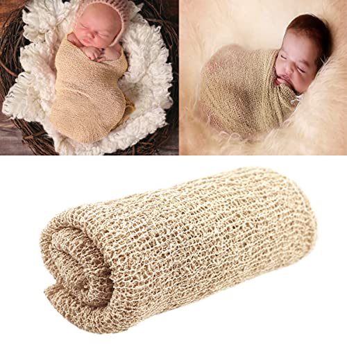 DOERDO Long Ripple Wrap Newborn Baby Stretch Wrap DIY Newborn Photography Baby Photo Props, Beige