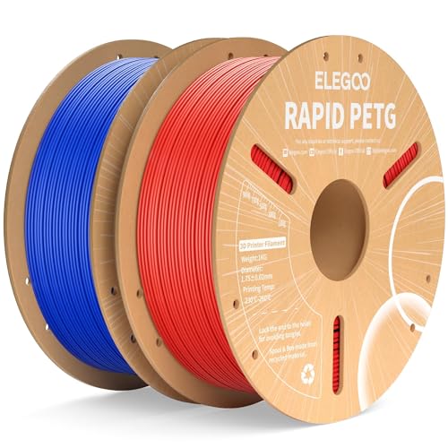 ELEGOO Rapid PETG Filament 1.75mm Blue & Red 2KG, High Speed 30-600mm/s...