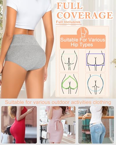 Image of MISSWHO Cotton High Waisted Women Underwear Soft Briefs Full Coverage Comfy Ladies Panties (Regular & Plus Size)