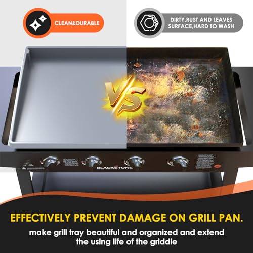 Upgraded Silicone Griddle Cover Mat Full-edge for 36Inch Blackstone Griddle, Griddle Top Edges,Heavy Duty Food Grade Blackstone Accessories Reusable&Durable,Protect Grill from Rust,Insects & Leaves - Thumbnail 6