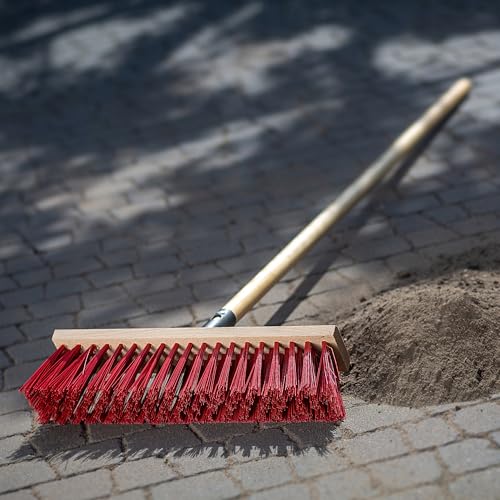 KADAX Straßenbesen mit langem Stiel aus Holz und Nylon, Kehrbesen mit Metallstielhalterung, breiter Industriebesen, komfortabler Saalbesen, Sand, Verschiedene Großen (40cm Rot) – Bild 7