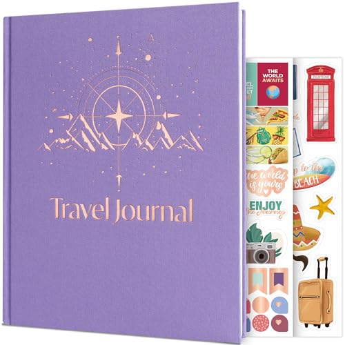 Journal de voyage et carnet photo lavande avec liste de seaux intégrée