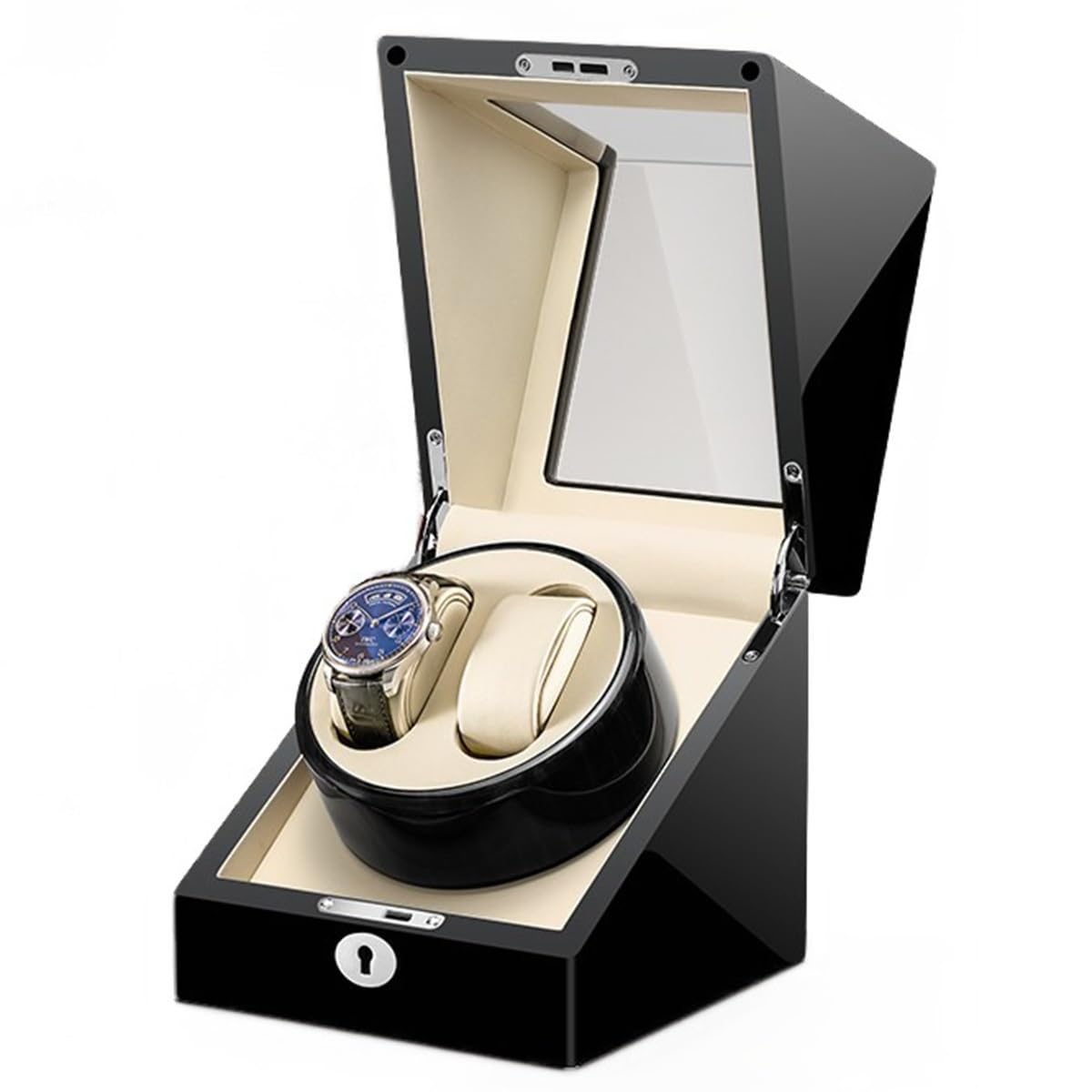 EHVYBDX Luxury Watch Winder for 2 Automatic Watches with Silent Motor Fit Lady and Man Watches No Magnets Storage Display Box