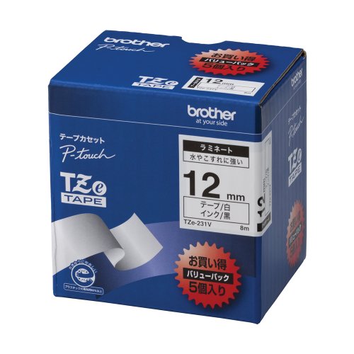 Amazon | 【brother純正】ピータッチ ラミネートテープ TZe-231V 幅