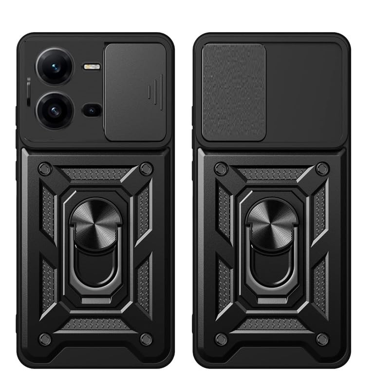 SmartLike Robot Ring Thunder Case, Shockproof Hybrid Kickstand Back Case Defender Cover for Vivo V25 5G - Black (Sliding Camera Window) (B0CQXTZGQ1) Amazon Price History, Amazon Price Tracker