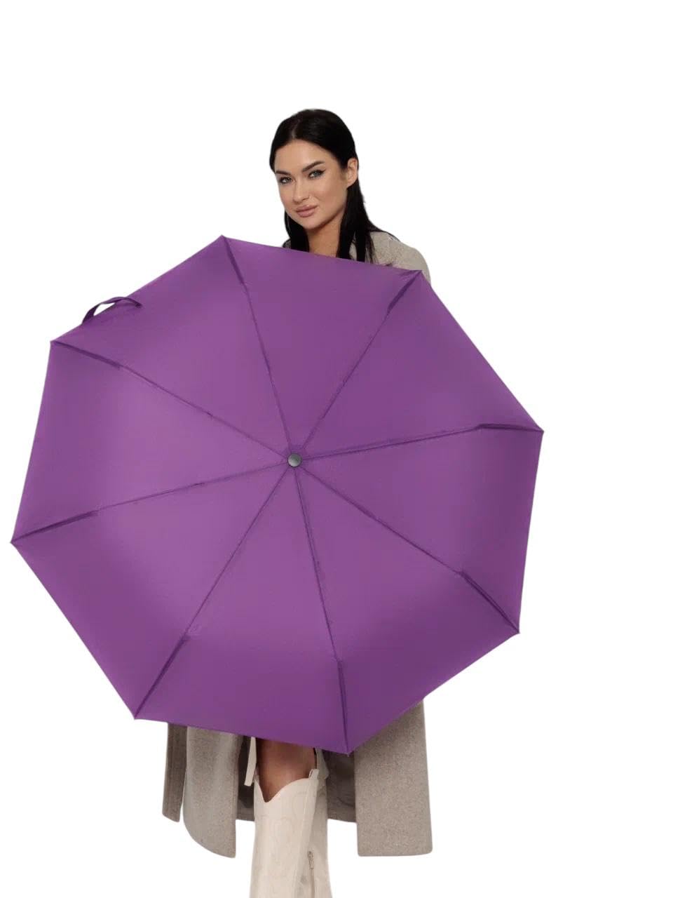 Windproof Travel Umbrella - Compact, Light, Full Automatic Open/Close - Folding Backpack Umbrella for Rain & Sun UV Preotection For Men & Women, Unbreakable 8 Fiberglass Ribs UK Design (Magenta)