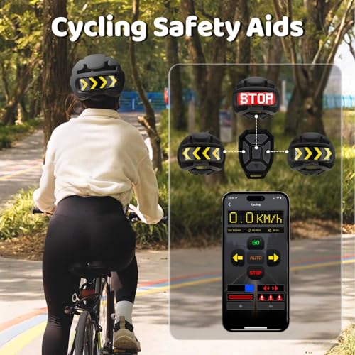 Smart Bike Helmet for Adults and Teens with LED Lights, Customizable via App and Remote Control