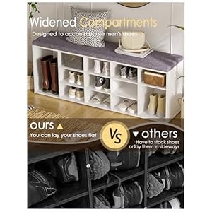 Dinzilvjshoestoragebenchwithcushion15cubbyshoerackadjustableshelveslongshoeorganizerbenchforentrywaymudroomhallwaylivingroombedroomandgaragewhite Urban Country Home Decor Dinzi lvj shoe storage bench with cushion 15 cubby shoe rack adjustable shelves long shoe organizer bench for entryway mudroom hallway living room bedroom and garage white urban country home decor