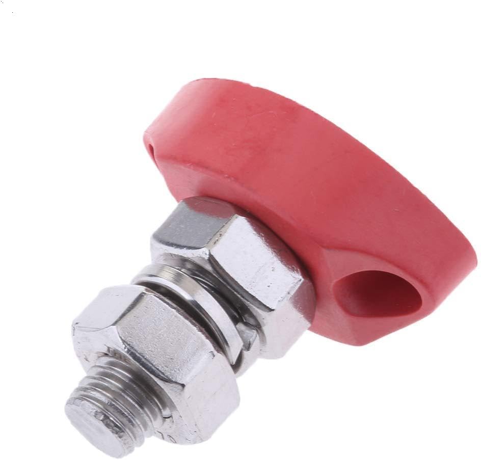 5/16 inch 8mm Single Stud Junction Post - Heavy Duty Positive Power Distribution Block - Red - Stainless Steel