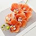 Mythlty 5 Artificial Orange Orchid Flower 18 Inches Real Touch Faux Phalaenopsis Stems Fake Orchid Flowers Arrangement for Wedding Bridal Bouquets and Home Office Indoor Decorations (Orange)