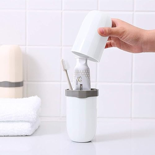 Miniatura 2 de Estuche portátil para cepillos de dientes de viaje, 3 en 1, estuche de viaje para pasta de dientes, contenedor de plástico duro, caja de