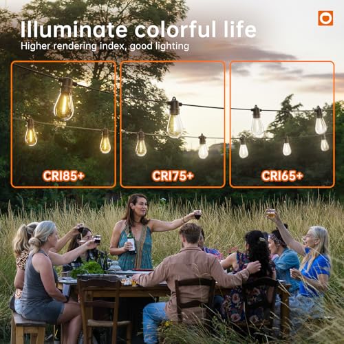 Addlon 4-Pack Waterproof LED S14 Replacement Bulbs, 1W Edison Style, Shatterproof, Warm White for Outdoor String Lights