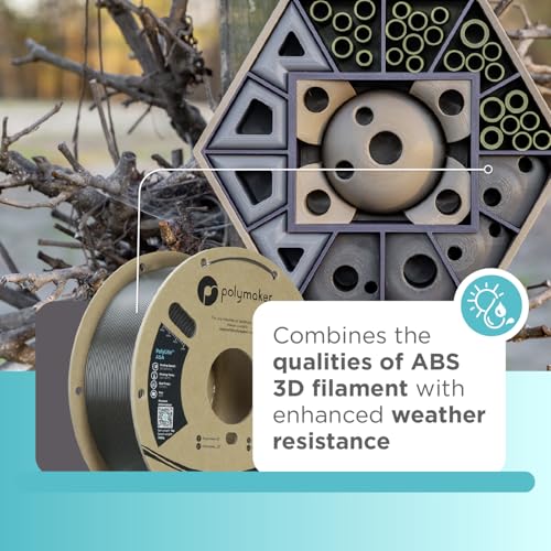 Image of Polymaker ASA Filament 1.75mm Dark Gray Green, 1kg ASA 3D Printing Filament, Heat & Weather Resistant - ASA 3D Printer Filament Perfect for Printing Outdoor Functional Parts