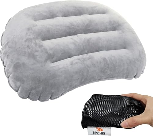 Almohada inflable para camping, almohada de aire de viaje, almohada ergonómica ultraligera para soporte de cuello y lumbar mientras viajas,