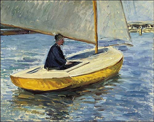 Poster Gustave Caillebotte Le bateau jaune toile 50x70 cm sans cadre décor
