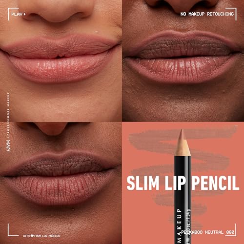 Image of NYX Glossy Professional Makeup Slim Lip Pencil,Peekaboo Neutral,0.04 Ounce