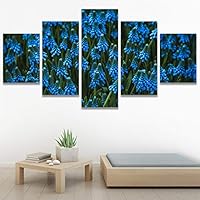 SIGNWIN 5 Panel Canvas Wall Art Modern Art Bouquet Colorful Cool Floral Group Multicolor Photography Realism Romantics for Home Decorations Ready to Hang - 60