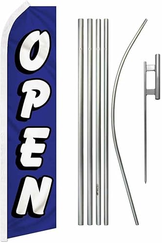 Premium Open Poly Swooper Flag & 16ft Flagpole KitGround