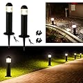 2 Pack Low Voltage Landscape Pathway Lights, 12V LED Bollard Light IP67 Waterproof, Outdoor Driveway Walkway Wired Lights (Included Connector and Stakes) - Yard Garden Lawn,2700K Warm White