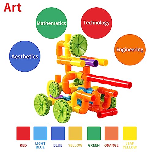 Yysirui 148 Piece Building Block Pipe With 100 Pcs Snowflake Flake, Stem Building Blocks, Pipeline Building Blocks, Preschool Learning Toys, Construction Set Build, Present Gift For Toddler Aged 3+ #TOP3