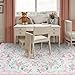 Collive Pink Floral Rugs for Bedroom Girls, 5x7 Bow Nursery Rug for Dorm Washable Area Rug for Living Room, Cute Ultra-Thin Non Slip Indoor Decor Carpet for Kids Room Playroom (Pink 5' x 7')