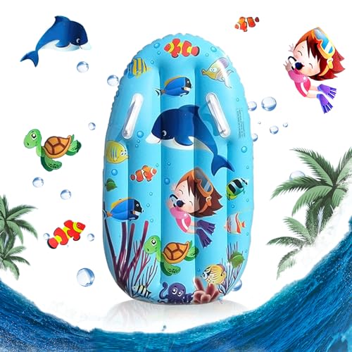 Tabla Surf Niños Playa, Hillylolly Bodyboard Inflable, Tabla Bodyboard Niño Asas, Tabla de Surf Flotante, Tabla de Surf Hinchable, 94 x 54 CM, Adecuado para Adultos y Niños Mayores de 6 Años, Azul