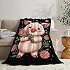 Pig Blanket Cute Pig Throw Blanket Soft Cozy Fleece Fuzzy Stuff Plush Flannel Gifts for Girls Women Boys Kids Adults 40''x50'' #4