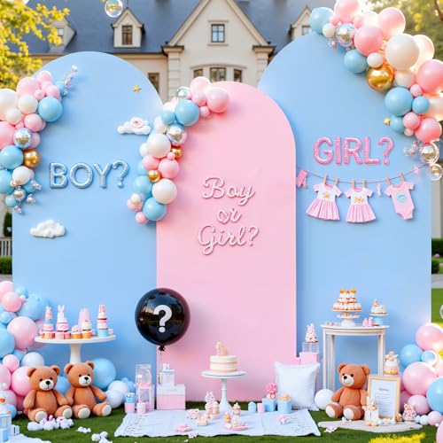 Blue and Pink Arch Backdrop Cover Set of 3-6ft, 6.6ft, 7.2ft Arch Covers