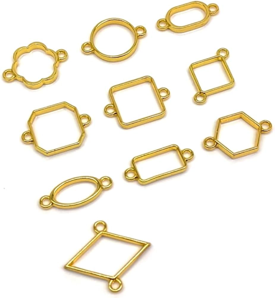 Pack of 10 Gold-Coated Bracelet Bezels for Resin Art and Craft - Made in India/resin art and craft/rakhi resin-image-49