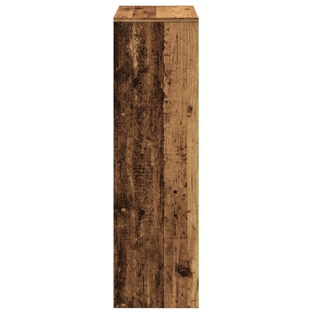Raumteiler-Bucherregal 3 Etagen Altholz-Optik 99x29x99 cm | Holzwerkstoff, 6 Facher, Feuchtes Tuch Reinigung, Vielseitig Einsetzbar