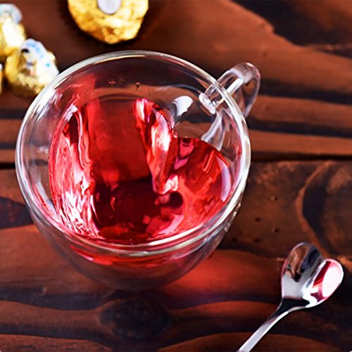 image for Glow Castle Heat resistant creative double layer heart cup cup clear g