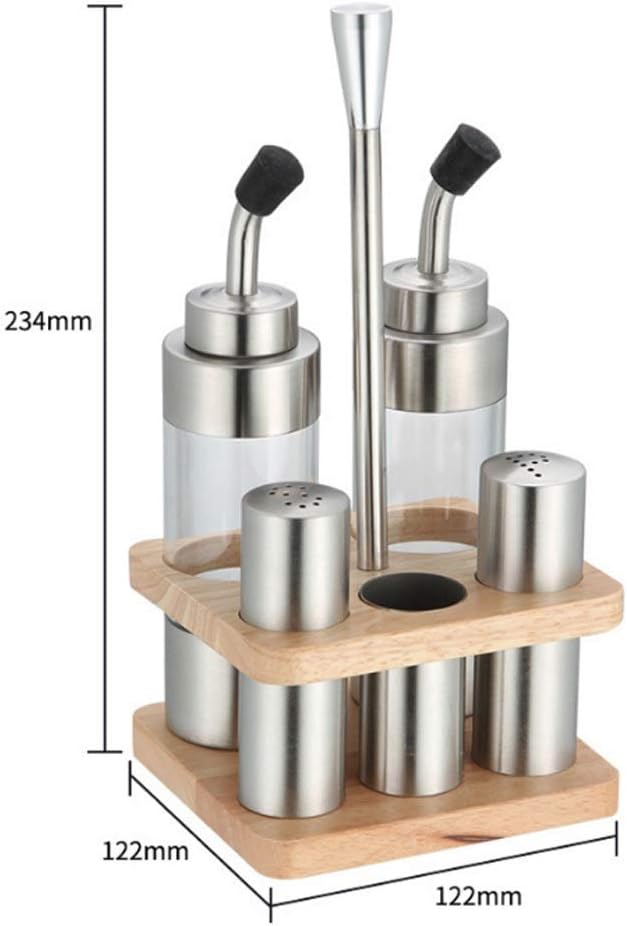 Household Seasoning Bottle, 304 Stainless Steel 5 Pepper Salt Cans Vinegar Bottle Soy Sauce Bottle Oil Pot Table Cruet