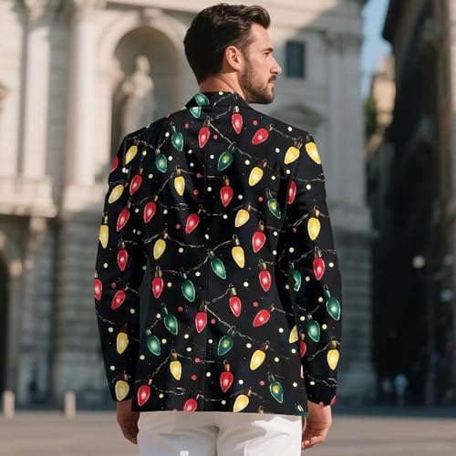 Men's Casual Blazer One Button Sport Coats with Pockets Lightweight Slim Fit Suit Jacket Business Blazer Plus Size2